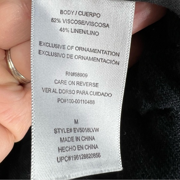 EVERY Black Linen Blend Button Down Slouchy Lightweight Jacket Medium - Picture 5 of 5